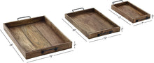 Load image into Gallery viewer, Wood Metal Tray S/3 17", 20", 24"W - 30959