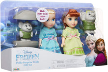 Load image into Gallery viewer, Disney Frozen Petite Anna &amp; Elsa Dolls with Surprise Trolls Gift Set, Each doll is approximately 6 inches tall - Includes 2 Troll Friends! Perfect for any Frozen fan!