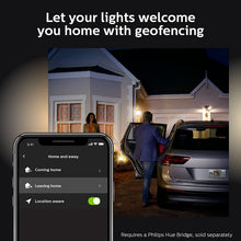 Load image into Gallery viewer, Philips Hue Ludere White Outdoor Security Light, Outdoor Wall Fixture &amp; 2 Hue PAR38 LED Smart Bulbs (Requires Hue Hub, Works with Alexa and More)