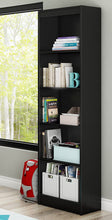 Load image into Gallery viewer, South Shore Axess Collection 5-Shelf Narrow Bookcase, Pure Black