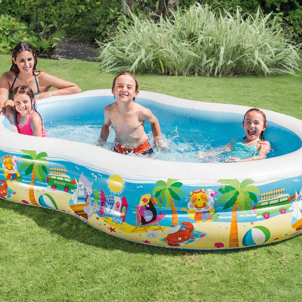 Intex Swim Center Paradise Inflatable Pool, 103in X 63in X 18in, for A ...