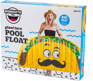 BigMouth Inc Giant Inflatable Taco Pool Floats, Durable Pool Tube with Patch Kit Included