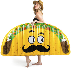 BigMouth Inc Giant Inflatable Taco Pool Floats, Durable Pool Tube with Patch Kit Included