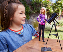 Load image into Gallery viewer, Barbie Astrophysicist Doll, Blonde with Telescope and Star Map, Inspired by National Geographic