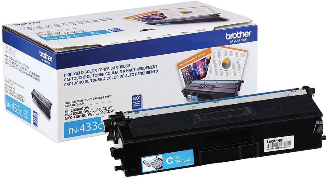 Brother Genuine High Yield Toner Cartridge, TN433M