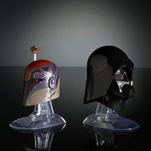 Load image into Gallery viewer, Star Wars Black Series Titanium Series Sabine Wren and Darth Vader Helmets