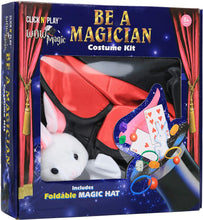 Load image into Gallery viewer, Click N&#39; Play Magician Pretend Play Dress Up Set with Accessories, Hat &amp; Rabbit Magic Tricks