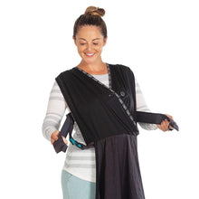 Load image into Gallery viewer, Infantino Together Pull-on Knit Carrier - Pull-on Knit wrap-Hybrid Carrier for Newborns and Older Babies, Facing in Carry Position, Easy-Off Side Buckle Release and Additional Privacy Cover Fabric