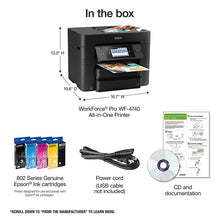 Load image into Gallery viewer, Epson Workforce Pro WF-4740 Wireless All-in-One Color Inkjet Printer, Copier, Scanner with Wi-Fi Direct, Amazon Dash Replenishment Enabled