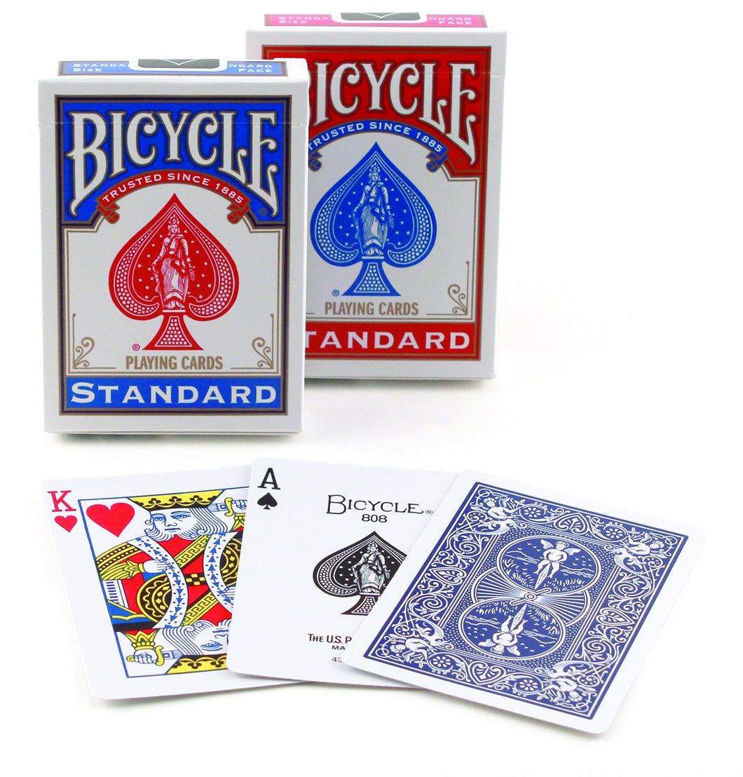 Bicycle Poker Size Standard Index Playing Cards [Colors May Vary: Red, Blue or Black]