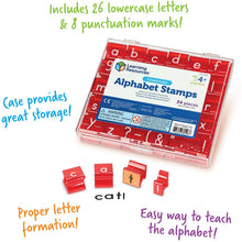Load image into Gallery viewer, Learning Resources Lowercase Alphabet Stamps, Classroom Supplies, Alphabet Stamps for Kids, Teacher Accessories, Letter Learning, Stamps, 34 Pieces, Ages 3+