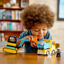 Load image into Gallery viewer, LEGO DUPLO Construction Truck &amp; Tracked Excavator 10931 Building Site Toy for Kids Aged 2 and Up; Digger Toy and Tipper Truck Building Set for Toddlers, New 2020 (20 Pieces)