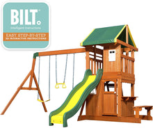 Load image into Gallery viewer, Backyard Discovery Oakmont All Cedar Wood Playset Swing Set