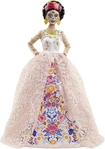 Barbie Signature Dia De Muertos 2020 Doll (12-in Brunette) in Embroidered Lace Dress and Flower Crown, with Certificate of Authenticity