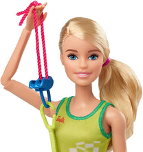 Load image into Gallery viewer, Barbie Olympic Games Tokyo 2020 Sport Climber Doll with Uniform, Tokyo 2020 Jacket, Medal, Harness, Weight and Climbing Clips for Ages 3 and Up