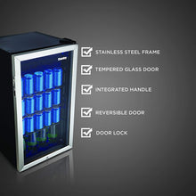 Load image into Gallery viewer, Danby DBC117A1BSSDB-6 117 Can Center, 3.1 Cu.Ft. Freestanding Beverage Refrigerator for, Basement, Dining, Living Room-Bar Fridge Perfect for Beer, Pop, Water