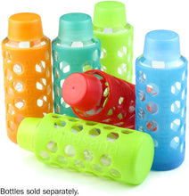 Load image into Gallery viewer, Aquasana Rainbow Silicone Sleeves with Matching Lids, fits Aquasana Brand 18oz Glass Water Bottles, 6-pack
