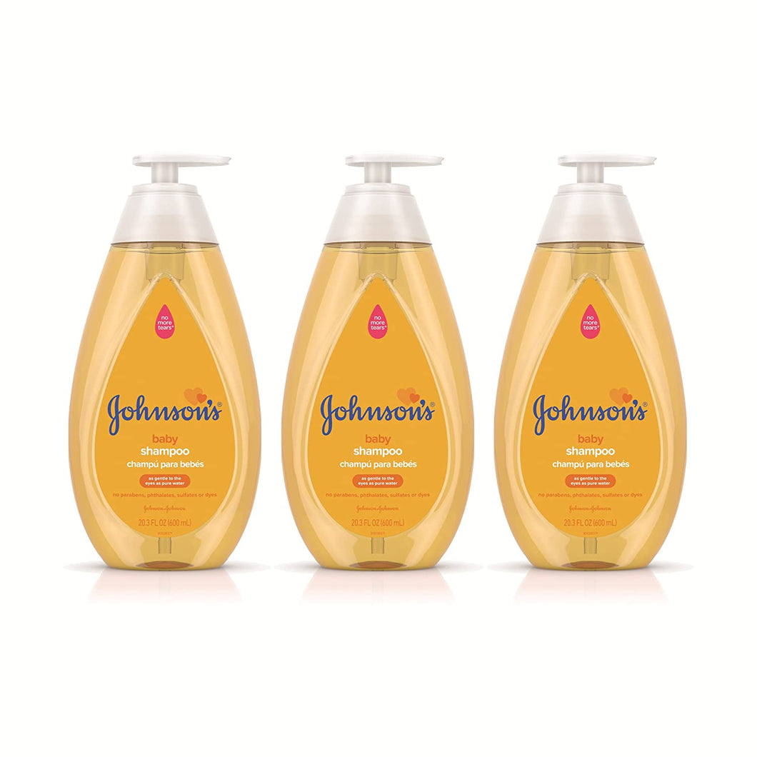 Johnson's Tear Free Baby Shampoo, Free of Parabens, Phthalates and Sulfates, Triple-Pack, 3 x 20.3 fl. oz