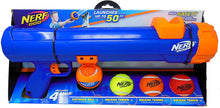 Load image into Gallery viewer, Nerf Dog Large Size Tennis Ball Blaster Gift Set with 4 Balls, Great for Fetch, Hands-Free Reload, Launches up to 50 ft, Single Unit, Includes 4 Nerf Balls