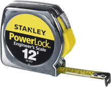 Load image into Gallery viewer, STANLEY PowerLock Tape Measure, Heavy-Duty, Engineer’s Scale with Metal Case, 12-Foot (33-272)