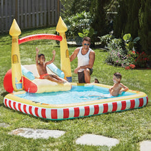 Load image into Gallery viewer, Member's Mark Inflatable Pool &amp; Slide with Sprinkler Arch Over 5 ft Tall (Sand Castte)