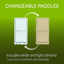 Load image into Gallery viewer, GE Enbrighten Z-Wave Plus Smart Fan Control, Speed ONLY, in-Wall, Includes White &amp; Lt. Almond Paddles, Zwave Hub Required, Works with SmartThings Wink and Alexa, 14287