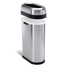 Load image into Gallery viewer, simplehuman Slim Open Top Trash Can, Commercial Grade, Heavy Gauge Stainless Steel, 50 L / 13 Gal