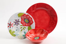 Load image into Gallery viewer, Gibson Studio 116500.12 Flora 12 Piece Melamine Dinnerware Set, Mix and Match