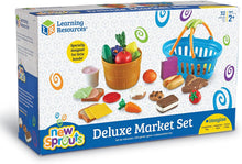 Load image into Gallery viewer, Learning Resources New Sprouts Deluxe Market Set, Play Food, Grocery Play Toy, 32 Piece Set, Ages 2+