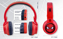Load image into Gallery viewer, Kids Bluetooth Headphones for Kids Spiderman Far from Home Wireless Rechargeable Foldable Bluetooth Headphones with Microphone Kid Friendly Sound and Bonus Detachable Cord