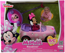 Load image into Gallery viewer, Disney Junior Minnie Mouse Roadster RC Car with Polka Dots, 27 MHz, Pink with White Polka Dots, Standard (97161)