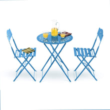 Load image into Gallery viewer, Alpine Corporation 3-Piece Floral Bistro Set - Outdoor Conversation Set for Patio, Yard, Garden - Blue