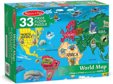 Load image into Gallery viewer, Melissa &amp; Doug World Map Floor Puzzle - 33 Pcs