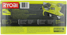 Load image into Gallery viewer, Ryobi BE319 6 Amp Portable 320 Feet / Minute Corded Belt Sander (3” x 18”) w/ Onboard Removable Dust Bag (Medium Grit Sanding Belt Included)