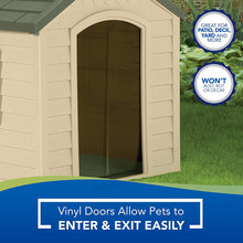 Load image into Gallery viewer, Suncast Outdoor Dog House with Door - Water Resistant and Attractive for Small to Large Sized Dogs - Easy to Assemble - Perfect for Backyards