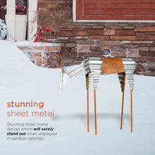 Load image into Gallery viewer, Alpine Corporation JUM326 Alpine Sheet Metal Grazing Reindeer, Outdoor Festive Decoration for Garden, Lawn, Yard Holiday décor, Multi