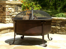 Load image into Gallery viewer, Catalina Creations AD544 34&quot; Round Cauldron Wood Burning Patio Fire Pit, 34&quot; x 34&quot; x 12.5&quot;, Bronze Finish