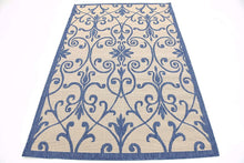 Load image into Gallery viewer, Unique Loom Outdoor Botanical Collection Traditional Border Transitional Indoor and Outdoor Flatweave Rug