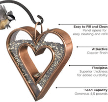 Load image into Gallery viewer, Good Directions Copper Star Fly-Thru Bird Feeder Seed Capacity
