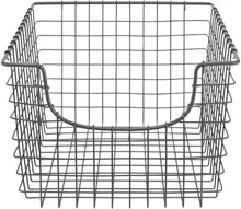 Load image into Gallery viewer, Scoop Wire Basket, Vintage-Inspired Steel Storage Solution for Kitchen, Pantry, Closet, Bathroom, Medium, Cool Gray