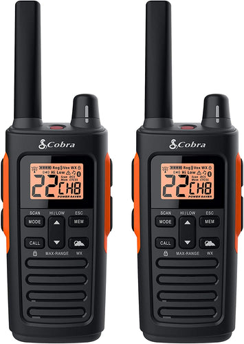 Cobra RX680 2 Watt Rugged Walkie Talkies - Waterproof & Dustproof, Rechargeable, Long Range up to 38-Mile Two Way Radio with NOAA Weather Alert & VOX (2 Pack)