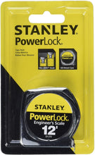 Load image into Gallery viewer, STANLEY PowerLock Tape Measure, Heavy-Duty, Engineer’s Scale with Metal Case, 12-Foot (33-272)