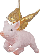 Load image into Gallery viewer, Funny Christmas Tree Ornaments - Hog Heaven Flying Pig Holiday Angel Ornaments