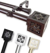 Load image into Gallery viewer, Rod Desyne Ophelia Double Curtain Rod, 28-48", Black