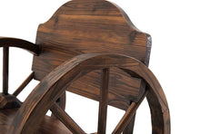 Load image into Gallery viewer, Sunjoy Large Rustic Wood Chair with Wagon Wheel Detail, 23" by 28" by 30", Gray