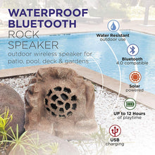 Load image into Gallery viewer, Alpine Corporation QLP542SLR-GR Solar Bluetooth Enabled Rock Speaker