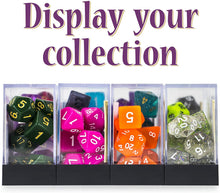Load image into Gallery viewer, Wiz Dice Sea Glass Set of 7 Polyhedral Dice, Semi-Translucent Matte Finish Blue RPG Dice with Clear Display Box