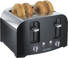Load image into Gallery viewer, Proctor Silex 4-Slice Toaster with Shade Selector, Toast Boost, Crumb Tray, Auto-Shutoff and Cancel Button, Black (24622)