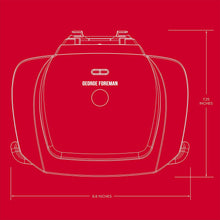 Load image into Gallery viewer, George Foreman 9-Serving Basic Plate Electric Grill and Panini Press, 144-Square-Inch, Platinum, GR2144P