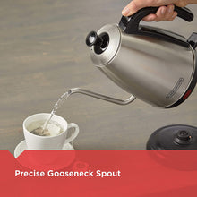 Load image into Gallery viewer, Black+Decker KE3000S-KIT Gooseneck Kettle, Pour Over Coffee Kit, Stainless Steel, 1 L